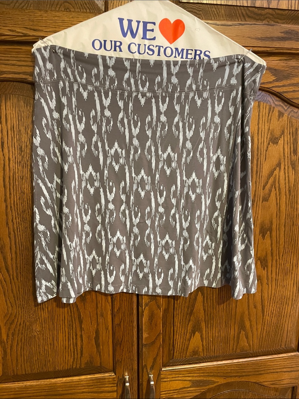 Women's A-Line Gray Patterned Skirt